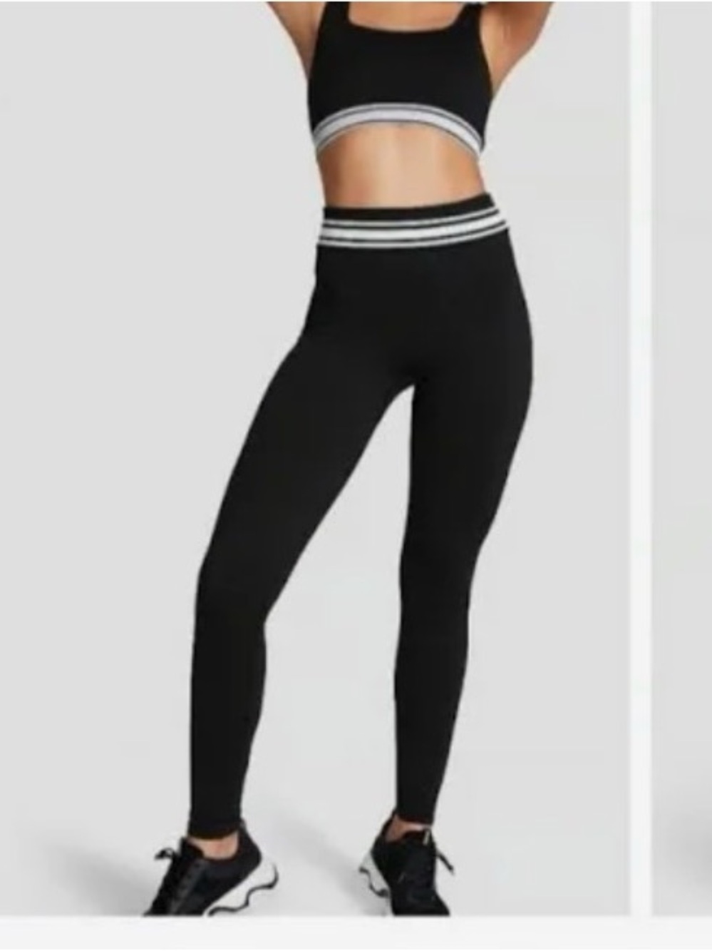 PINK Victoria's Secret Black flip it Leggings, adjustable waist